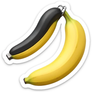 A banana clip is a curved, banana-shaped hair accessory with teeth on both sides that hinge together, designed to secure hair in a vertical ponytail or "banana curl" style sticker