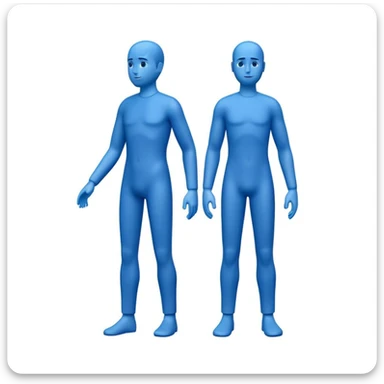 Create a clean emoji of the Billie Eilish Blohsh logo in solid blue color. The emoji should only include the Blohsh figure, without any background, text, or effects. Make sure it looks like the official logo — simple, standing human figure, slightly leaning. Minimalist, iconic sticker