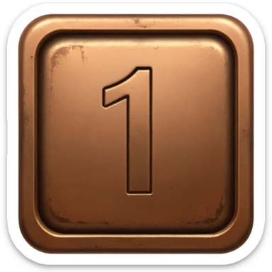 Make the paid subscription icon square, bronze, and number 1. sticker