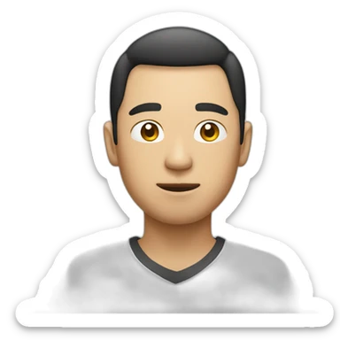 asian guy with pokerface sticker