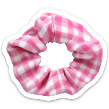 pink-white-plaid-scrunchie sticker