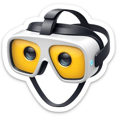 Futuristic VR glasses, sleek and modern, with no human figure, representing virtual reality and advanced technology sticker