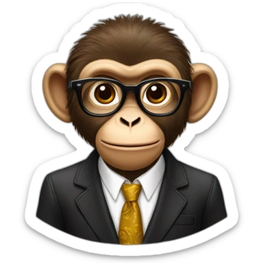 monkey professor with dolce & Gabbana clothing sticker