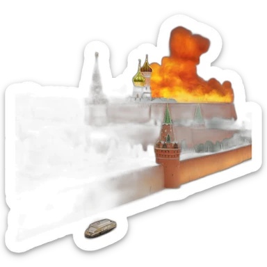 moscow kremlin on fire sticker