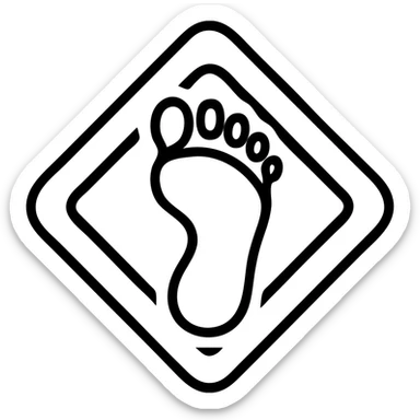 geometric emblem featuring strong imprint footprint or handprint with shadow or glow visually expressing enduring influence modern outlined style sticker