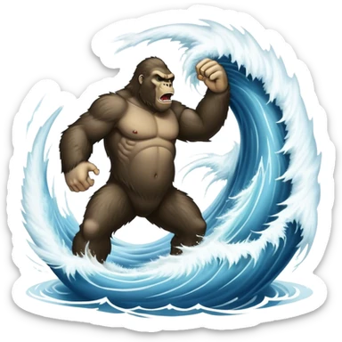 king kong havinig a fight wiith a cyclone hurricane sticker