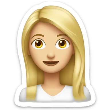 mujer rubia pelo largo maestra música ojos claros sticker