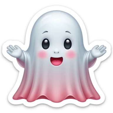 A cute ghost being shy and blushy  sticker