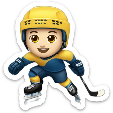 Ice skating hockey sticker