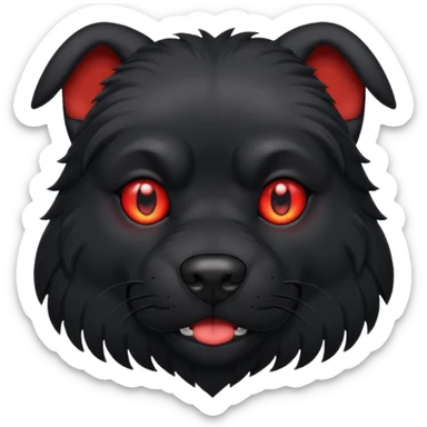 red eyed black dog  sticker