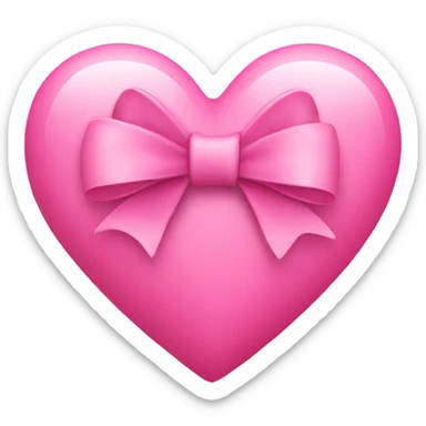 pink heart with a bow sticker