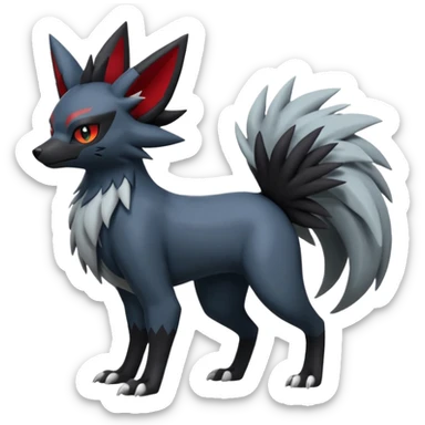 Mightyena-Zorua-Silvally-Fakémon-hybrid-creature (full body)  sticker