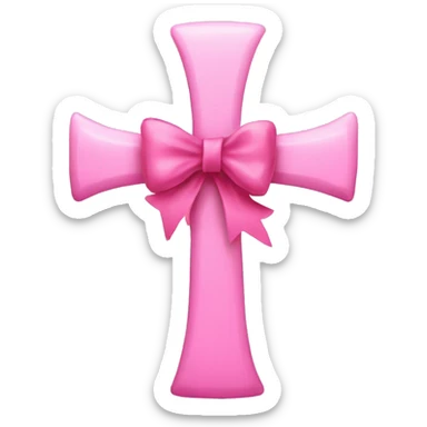 CROSS WITH PINK BOW sticker