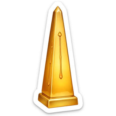 metallic obelisk with honey sticker