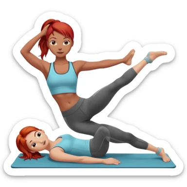 Pilates + red haired girl sticker