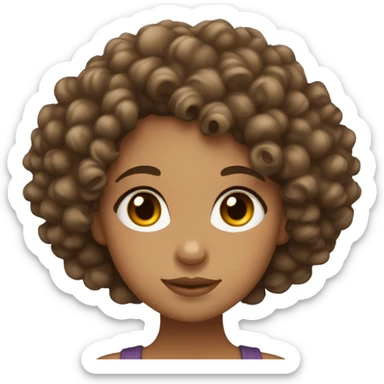 Lightskin curlyhead girl with brown eyes sticker