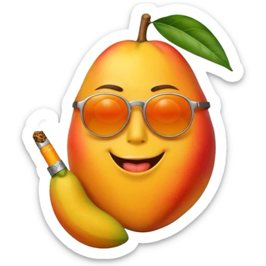 Mango smoking a joint with sunglasses sticker