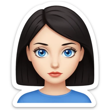Sassy dark hair woman with blue eyes sticker