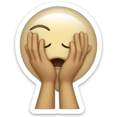 sad think bubble with eyes and hands praying sticker