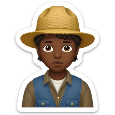 The Rapper lucki in a farmer outfit sticker