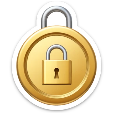 a gold medal with ONLY ONE lock engraved on it sticker