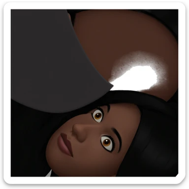 elegant black hair beauty sticker