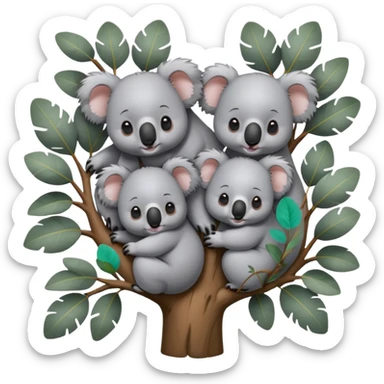 famille de koalas sticker