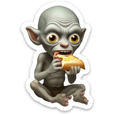 Gollum eating cheesesteak  sticker