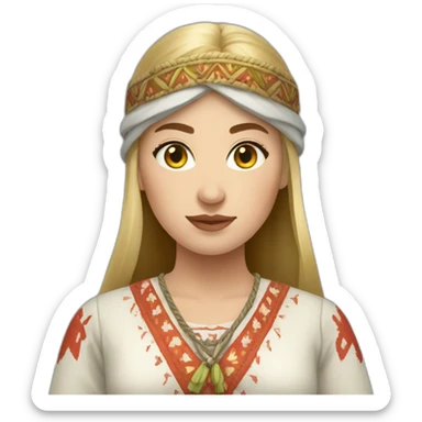slavic clothing woman sticker