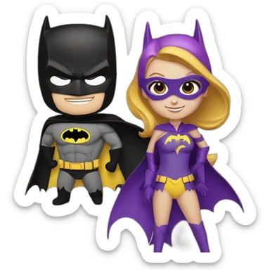 Batman and batgirl sticker