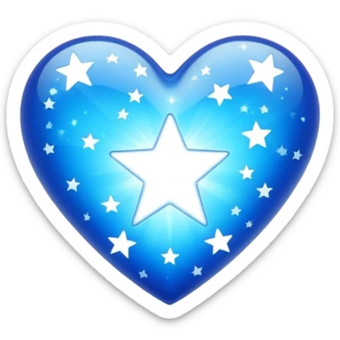 Corazón azul con estrellas  sticker