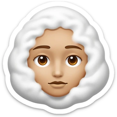 face buried in white powder sticker