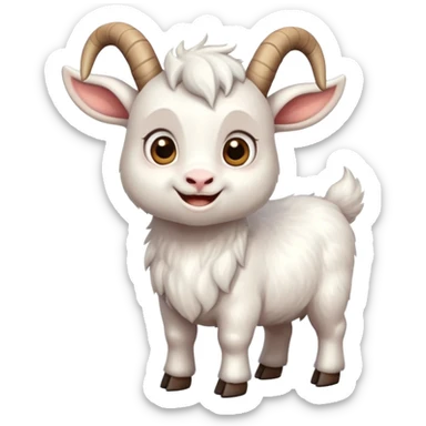 cute cartoon goat with horns sticker