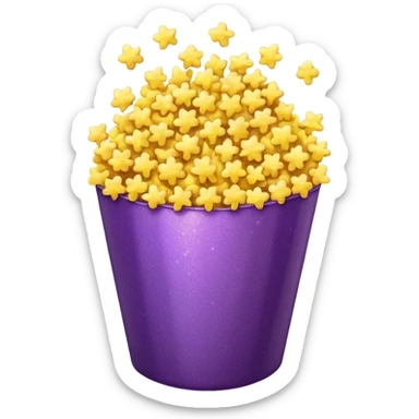 Glitter purple and yellow popcorn  sticker