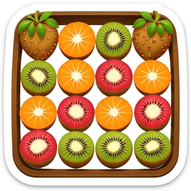 Crie uma bandeja de frutas e salgados coxinha e pão e lasanha sucos drink sticker