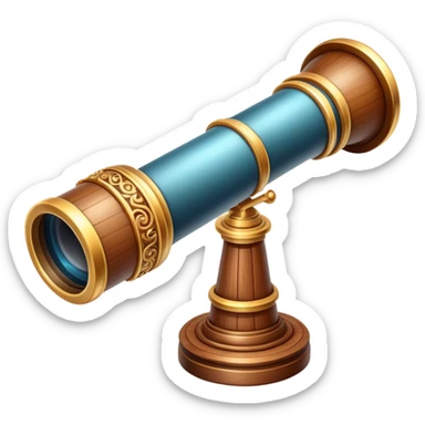 Magical wooden telescope sticker