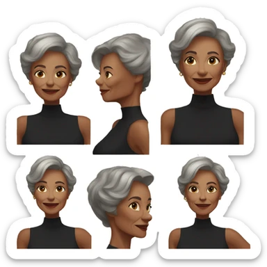 demure black dress full length selfie of older woman sticker