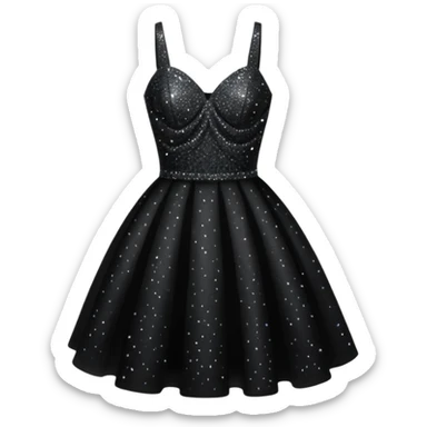 black glittery prom club dress short sticker