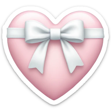Pastel pink heart with white bow sticker