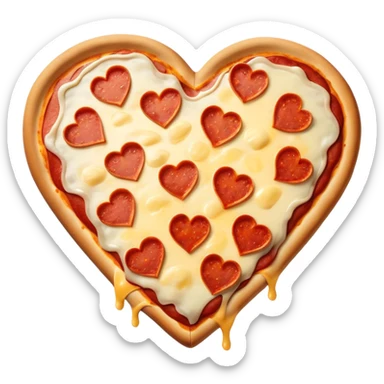 Pizza in heart shape sticker