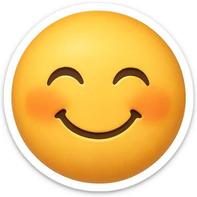 cute emoji, smiling with closed eyes, chubby cheeks sticker