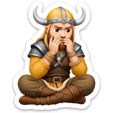 danish viking facepalm sitting and sad realistic sticker