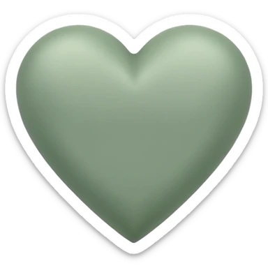 sage green heart sticker