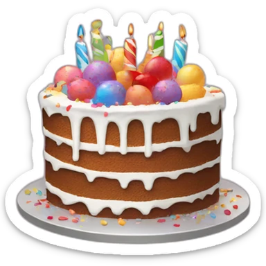 birthday cake, party, confetti, gifts, people sticker