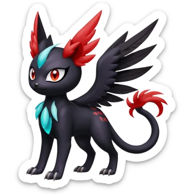 Meloetta-Purrloin-Nargacuga-Pokémon-Fakémon-fusion-hybrid-creature sticker