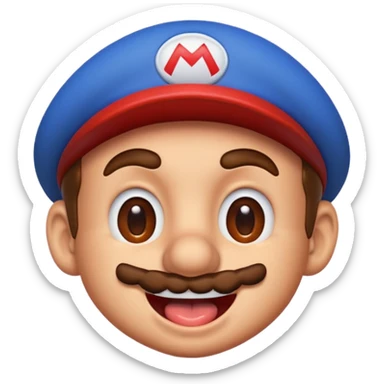 Mario blushing tongue out sweating sticker