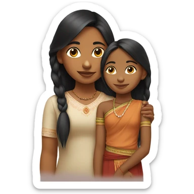 big indian sister and little indian sister sticker