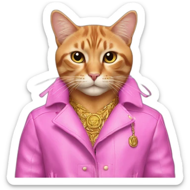 The Cat in the versace coat sticker