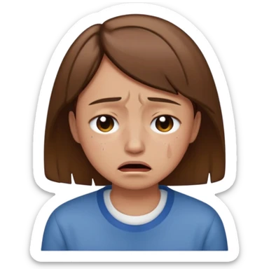 person in normal clothes crying, short brown hair sticker