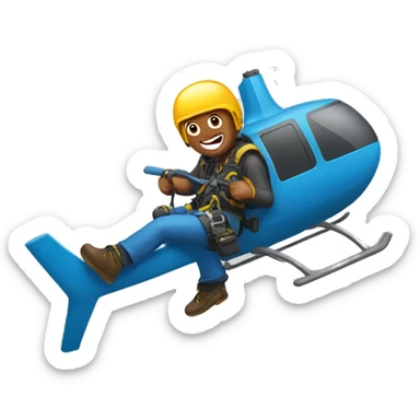 A guy rappeling from a helicopter sticker